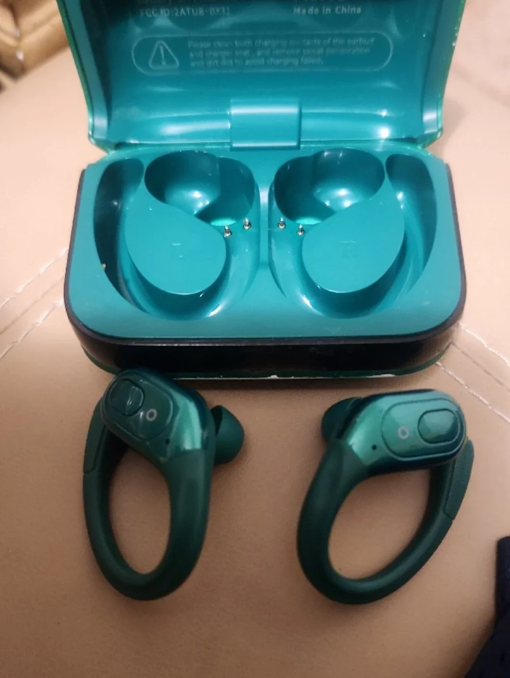 Teal True Wireless Earbuds with Charging Case